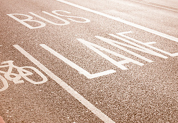 Image showing  Bus lane vintage