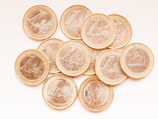 Image showing  Euro coins vintage