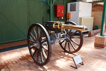 Image showing Maxim-Nordenfelt Machine Gun designed in 1885