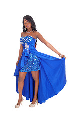 Image showing African American woman in blue dress.