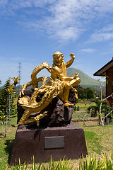 Image showing fat monk statue in complex Pagoda Ekayana