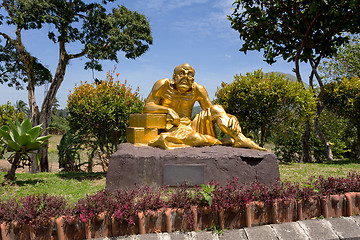 Image showing fat monk statue in complex Pagoda Ekayana