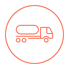 Image showing Fuel truck line icon.