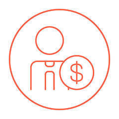 Image showing Man with dollar sign line icon.