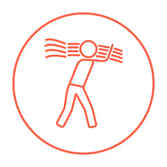 Image showing Man carrying wheat line icon.
