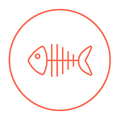 Image showing Fish skeleton line icon.