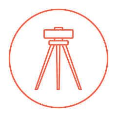 Image showing Theodolite on tripod line icon.