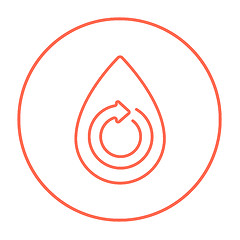 Image showing Water drop with circular arrow line icon.