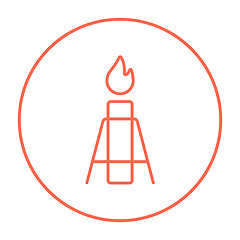 Image showing Gas flare line icon.