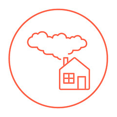 Image showing Save energy house line icon.