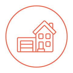 Image showing House with garage line icon.