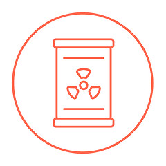 Image showing Barrel with ionizing radiation sign line icon.