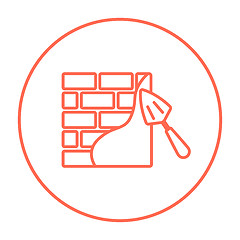 Image showing Spatula with brickwall line icon.
