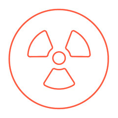 Image showing Ionizing radiation sign line icon.