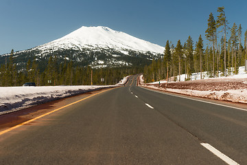 Image showing Road to Mt. Bachelor Ski Resort Cascade Range 