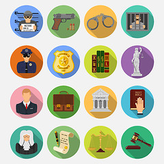 Image showing Crime and Punishment Flat Icons