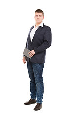 Image showing Full Length Portrait Confident Young Businessman with a Modern T