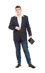 Image showing Full Length Portrait Confident Young Businessman with a Modern T