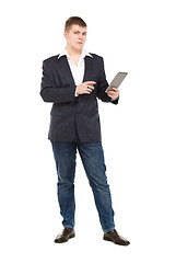 Image showing Full Length Portrait Confident Young Businessman with a Modern T