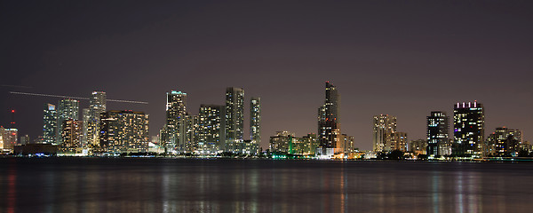 Image showing Night over Miami, Florida, USA