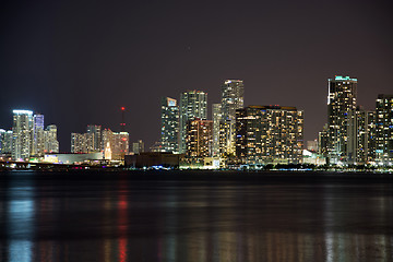 Image showing Night over Miami, Florida, USA