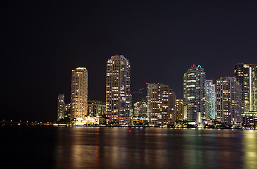 Image showing Night over Miami, Florida, USA