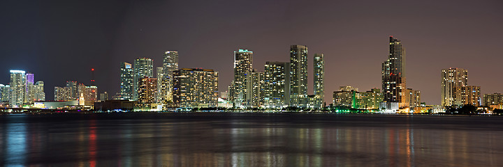 Image showing Night over Miami, Florida, USA