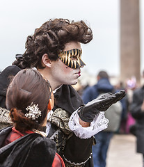 Image showing Venetian Kiss - Venice Carnival 2014