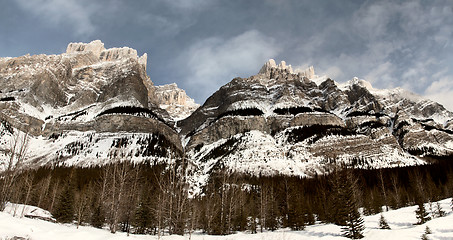 Image showing Rocky Mountains in Winter Canada