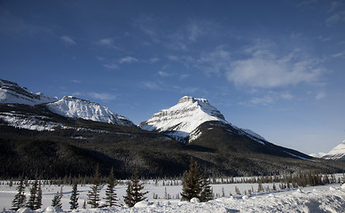 Image showing Rocky Mountains in Winter Canada