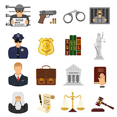 Image showing Crime and Punishment Flat Icons