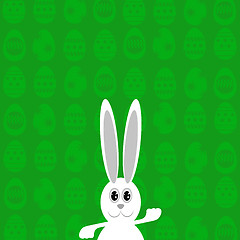 Image showing Greeting Card with  White Easter Rabbit.