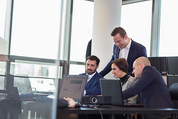 Image showing Business team working in corporate office.