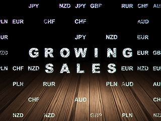 Image showing Finance concept: Growing Sales in grunge dark room