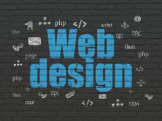 Image showing Web development concept: Web Design on wall background