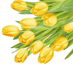 Image showing Bouquet of yellow tulips. EPS 10