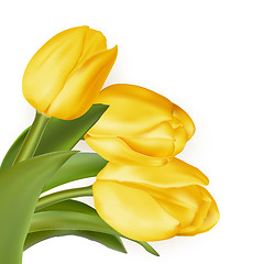 Image showing Bouquet of yellow tulips. EPS 10