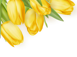 Image showing Bouquet of yellow tulips. EPS 10