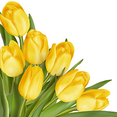 Image showing Bouquet of yellow tulips. EPS 10