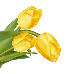 Image showing Bouquet of yellow tulips. EPS 10