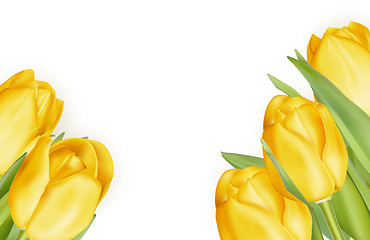 Image showing Bouquet of yellow tulips. EPS 10