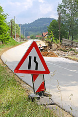 Image showing Road Narrows Floods