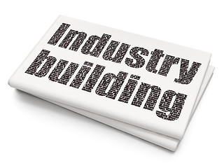 Image showing Manufacuring concept: Industry Building on Blank Newspaper background