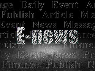 Image showing News concept: E-news in grunge dark room