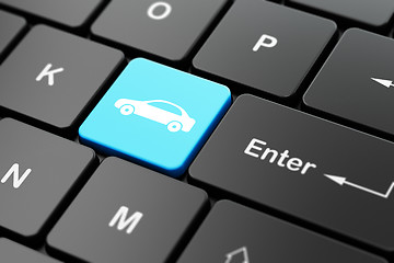 Image showing Tourism concept: Car on computer keyboard background