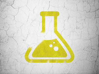 Image showing Science concept: Flask on wall background
