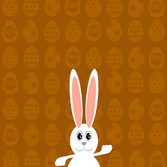 Image showing Greeting Card with  White Easter Rabbit.