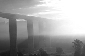 Image showing Viaduct at sunrise