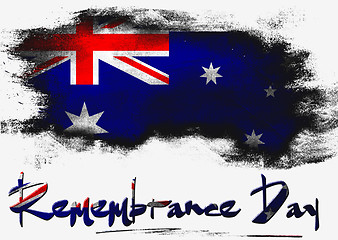 Image showing Remembrance Day with Australia flag