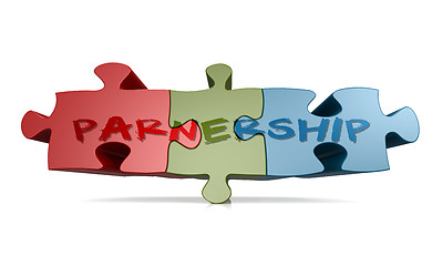 Image showing Partnership word on jigsaw puzzle